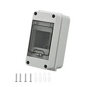 Boîte à fusibles en saillie, IP65, étanche, boîte de distribution en saillie, avec porte, 1 rangée pour 3 modules, bornes en laiton, pour jardin ou extérieur (1 rangée de 3 modules)