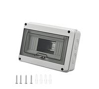 Boîte à fusibles en saillie, IP65, étanche, boîte de distribution en saillie, avec porte, 1 rangée pour 8 modules, bornes en laiton, pour jardin ou extérieur (1 rangée de 8 modules)