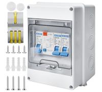 Boîte à fusibles en saillie IP65, petit distributeur en saillie avec anneaux d'interrupteur Fi, AC 32 A en saillie, boîtier de distribution intérieur, interrupteur de séparation CA 16 A + 160 A pour