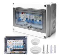 Boîte à fusibles en saillie - Petit répartiteur en saillie - Boîtier de distribution étanche IP65 - Disjoncteur 63 A - Interrupteur d'air AC - 2 x 10 A+16 A+20 A+32 A - Pour la maison/le bureau