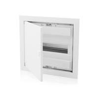 Intratec Coffret Électrique Encastré 1 Rangées - Tableau de Distribution IP40 pour 12 Modules avec Porte Métallique Blanche et Rail DIN pour Installations Électriques Intérieures - 346 x 317 x 92mm