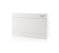 Boîte à fusibles encastrée 1 rangée IP40 18 modules porte blanche