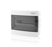 Boîte à fusibles encastrée 1 rangée porte transparente IP40 12 modules