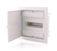 Boîte à fusibles encastrée 1 rangée pour 12 modules IP40 avec porte blanche