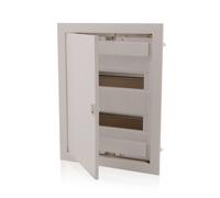 Boîte à fusibles encastrée 2 rangées 24 modules IP40 porte métallique blanche