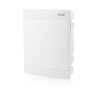 Boîte à fusibles encastrée 2 rangées distributeur 24 modules IP40 porte blanche
