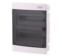Boîte à fusibles encastrée 2 rangées Porte transparente 24 modules IP40
