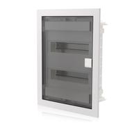 Boîte à fusibles encastrée 2 rangées pour 24 modules IP40 porte transparente