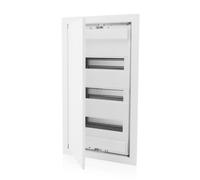Boîte à fusibles encastrée 3 rangées 36 modules IP40 porte métallique blanche