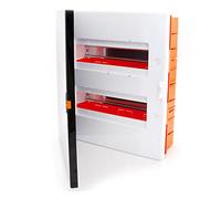 Boîte à fusibles encastrée avec niveau à bulle 24 modules 2 rangées IP40 IK07