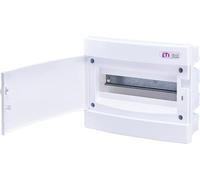 Boîte à fusibles encastrée IP40 - Boîtier de distribution - Porte blanche pour installation dans la maison (1 rangée à 12 modules)
