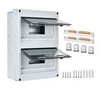 Boîte à fusibles encastrée IP65 avec 2 rangées, 24 modules, bornes en laiton, petit distributeur, distributeur de surface, sous-distribution pour environnements humides, jardins, extérieurs, villas