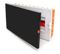 Boîte à fusibles encastrée - Petit distributeur - 18 modules - 1 rangée - IP40 - Boîtier avec niveau à bulle