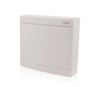 Intratec Coffret de distribution en saillie, 2 rangées, 36 modules, IP40, ABS, 400V, Blanc - Rail DIN, borne N/PE, porte à gauche, conforme RoHS, 361 x 396 x 112 mm