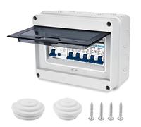 Boîte à Fusibles Nizirioo IP65 Étanche à La Poussière - Disjoncteur 63 A, Interrupteur d'Air 2 x 6 A+10 A+20 A+32 A - En Saillie