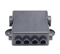 Boîte à fusibles robuste à 5 voies pour fusibles Mega et MIDI, courant nominal 500 A/200 A, double support 12 V et 24 V, construction en ABS noir avec 6 mm