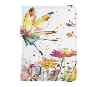 Boîte à gants en cuir de qualité supérieure pour cartes d'immatriculation, documents essentiels, permis de conduire, documents de véhicule, motif fée volant dans un jardin fleuri