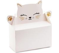 Boîte à gâteaux Chat 19x19x8cm pour gâteaux Set de 6 pièces blanc