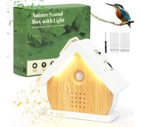 Boîte à gazouillis d'oiseaux, boîte à chant des oiseaux, détecteur de mouvement, sons naturels avec lumières/minuterie/12 chansons, bruit blanc pour toilettes, spa et détente