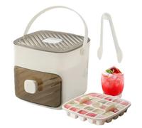 Boîte à glaçons : bac à glace, ensemble de bacs à glaçons anti- | Fabricant de glaçons à cocktail sécurisé avec congélateur avec poignée, grand plateau de rangement