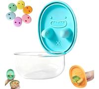 Boîte à Goûter 2 En 1 Avec Couvercle Anti-Déversement Et Protection for Les Doigts. Couvercle Extensible. Boîte De Rangement En Silicone for Manger Sans Se Salir Les Mains(Blue)
