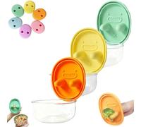 Boîte à Goûter 2 En 1 Avec Couvercle Anti-Déversement Et Protection for Les Doigts. Couvercle Extensible. Boîte De Rangement En Silicone for Manger Sans Se Salir Les Mains(3pcs-b)