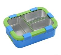Boîte à goûter anti-fuite - 700 ml - 3 compartiments - Lavable au | Acier inoxydable alimentaire 304, joint en silicone anti-fuite, 3 compartiments profonds, capacité de 700 ml