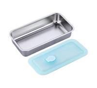 Boîte à goûter avec deux compartiments - 7,87 x 4,13 x 1,57 en acier inoxydable avec couvercle | Cuisine, voyage, pique-nique, vacances d'été, bureau, camping, escalade, trajets, boîte à déjeuner