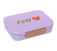 LÄSSIG Boîte à goûter Bento Little Gang – sans BPA, séparation amovible – mauve cœur