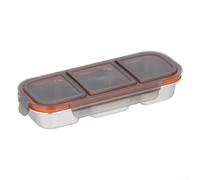 Boîte à goûter en acier inoxydable, 2 à 3 compartiments résistants à la corrosion réutilisables avec couvercle hermétique pour déjeuner, sauces, fruits (A)
