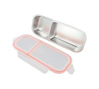Boîte à goûter en acier inoxydable 3 compartiments avec couvercle