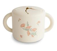Boîte à goûter en silicone avec poignées - Pink Flowers