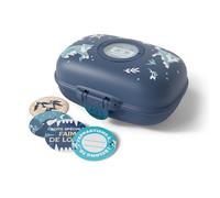 monbento - Boite a Gouter Enfant Gram bleu Wolf - Boite a Gouter sans BPA Ideale pour Ecole, Pique-nique, Vacances - Boite a Gouter Garçon Fille avec Motif Loup - Personnalisable et Résistante