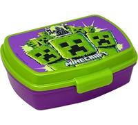 Boîte à Goûter Enfant Garçon pour fan de Minecraft 17x14 cm - Lunch Box Snack École Maternelle et Primaire (3-8 Ans) - Boîte à Repas Plastique Sans BPA avec Fermeture Facile