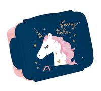 Boîte À Goûter Licorne En Pvc Rectangulaire Avec Couvercle 16 X 12 X 6,5 Cm Noir / Bleu / Marine / Gris TU
