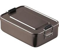 Boîte à goûter "Metallic" - Boîte à goûter robuste en aluminium avec couvercle amovible et étriers de serrage pratiques - Anthracite