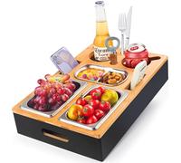 Boîte à goûter pour canapé, Cadeau d'anniversaire pour Homme, Distributeur de collation avec Bol à collation, Porte-Bouteille, Organisateur de collation, Couvercle Amovible pour canapé