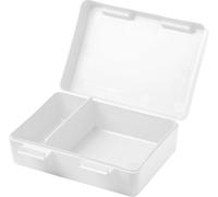 Boîte à goûter pour enfants "Dinnerbox Plus" - BPA-FREE & GERMANY - Boîte à goûter avec séparateur & fermeture à clic, boîte de pause robuste pour enfants - Blanc