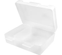 Boîte à goûter pour enfants "Dinnerbox Plus" - BPA-FREE & GERMANY - Boîte à goûter avec séparateur & fermeture à clic, boîte de pause robuste pour enfants - Transparent-laiteux