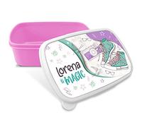 Boîte à goûter pour Filles. Cadeaux personnalisés. Boîte à goûter avec nom. Convient aux Micro-Ondes et ne Contient ni BPA, ni phtalates, ni métaux Lourds. Différents modèles. Magic