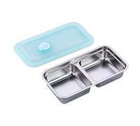 Boîte à goûter réutilisable en acier inoxydable avec couvercle - Boîtes à déjeuner pour l'été, la plage, le sport, les vacances, les trajets en déplacement, le pique-nique, l'escalade