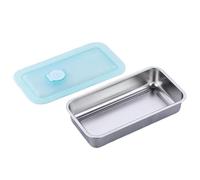 Boîte à goûter réutilisable en acier inoxydable avec couvercle pour l'été, la plage, le sport, les vacances, les trajets en déplacement, le pique-nique, l'escalade