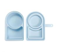 Boîte à goûter réutilisable en silicone avec couvercles - Boîte à épices à double section pour la maison, le bureau, l'école, les voyages