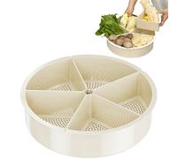 Boîte à goûter rotative ronde - Plateau de service rotatif divisé | Plateau rond à 5 compartiments - Plat égouttoir multifonction pour la cuisine - Outil de préparation des aliments - Rangement