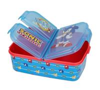 Boite à gouter - Sonic - 3 Compartiments - Bleu - Rectangulaire - Lave-vaisselle compatible