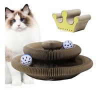 Boîte à gratter d'organes, Tableau de grattage de Chat avec 2 pièces Balle, Jouet interactif de Chaton intérieur, rayeur Pliable, Utilisation intérieure et extérieure Polyvalente, 24x24x11cm, pour la