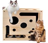 BoîTe à Griffer Interactive pour Chats, Griffoir pour Chat, BoîTe D'Enrichissement Limes Ongles Griffoir Bois en Forme Cocon Chats, BoîTes Griffer Interactives avec Papier Verre pour Chats D'IntéRieur