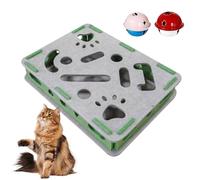 Boîte À Griffer Puzzle Pour Chat - Jouet Griffoir Labyrinthe Silencieux | Avec 2 Balles À Clochette Et Tapis À Griffer En Feutre Pour Chat,Pour Chatons Et Chiens De Toutes Tailles Protège Meubles