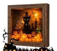Boîte À Halloween Souvenirs Ornement de Collection Effrayant avec Lumière