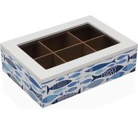 Boîte à infusion versa aqua 2 bois 17 x 7 x 7 x 24 cm